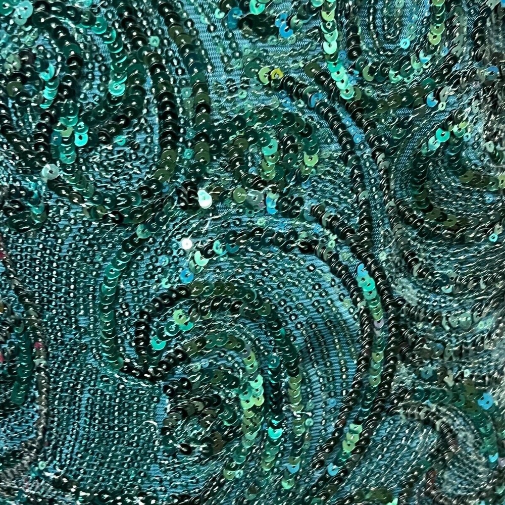 Forever 21 Emerald Green Sequin Mini Dress Small V-Neck Sleeveless Party Holiday - Picture 3 of 10